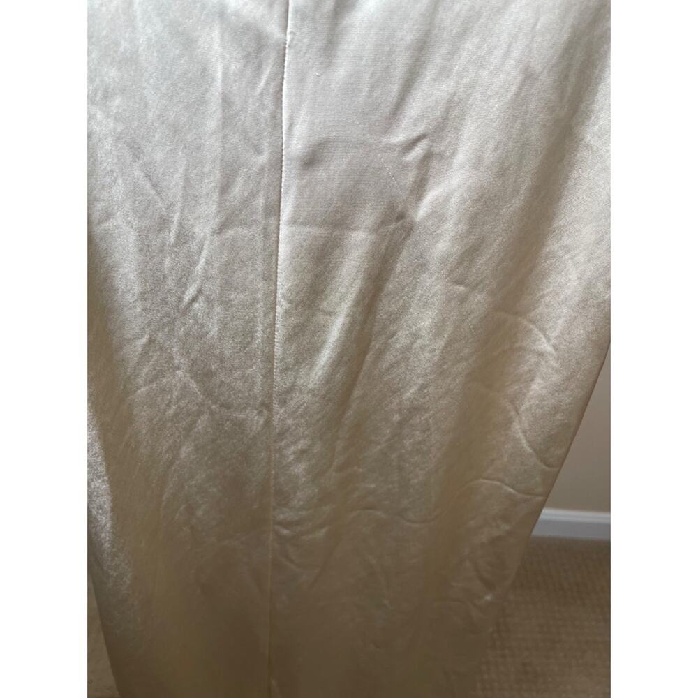 SELF-PORTRAIT Satin Flower Floral Champagne Off the Shoulder Maxi Dress Size 2 - Picture 10 of 13